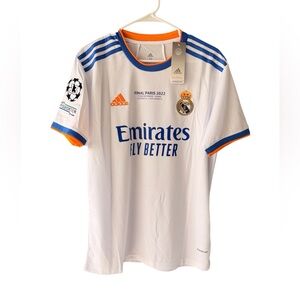 Real Madrid Benzema Soccer Jersey Final 2022 white